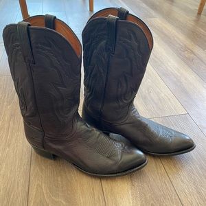 LUCCHESE 2000 MENS COWBOY BOOTS SIZE 14 COLOR BLACK CHERRY
